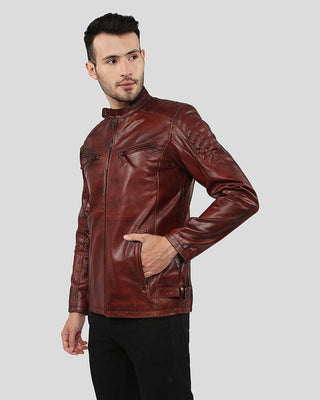 mens brown leather jacket