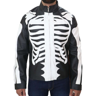 men skeleton leather jacket