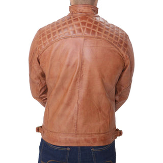 Quilted Tan Leather Jacket