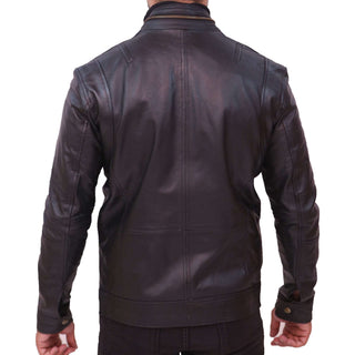 Moffit Mens Black Leather Motorcycle Jacket