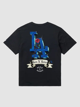 2026 Born x Raised x Dodgers Rose Black T-Shirt For Men & Women
