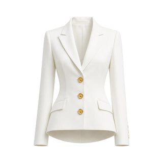 Dua Lipa Ivory White Couture Blazer