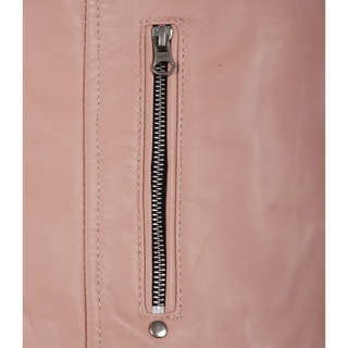 Austin Women's Pink Cafe Racer Real Leather Jacket