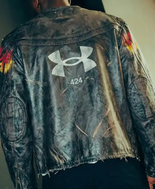 424 x Under Armour Leather  Black Jacket