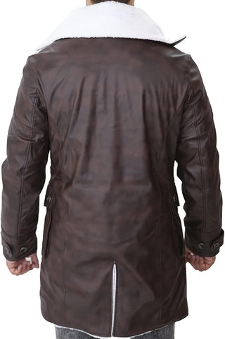 Tom Dark Knight Rises Bane Fur Shearling Brown Trench Coat