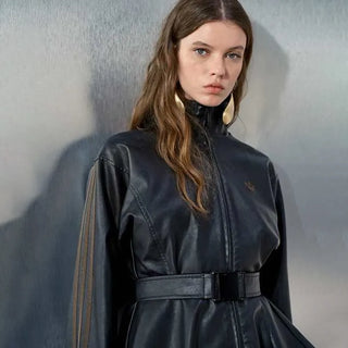  ASOS Black Faux Leather Track Jacket for women