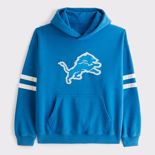 Abercrombie Detroit Lions Blue Popover Hoodie