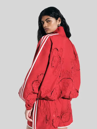 Adidas ASOS Oversized Cutwork Track Red Jacket