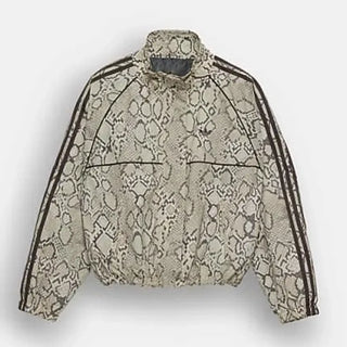 Adidas snake print beige oversized track jacket