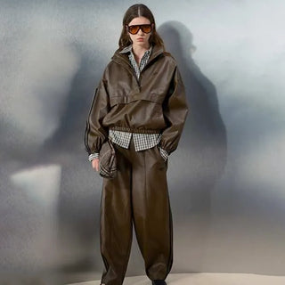 Adidas x ASOS Brown Leather Track jacket Women