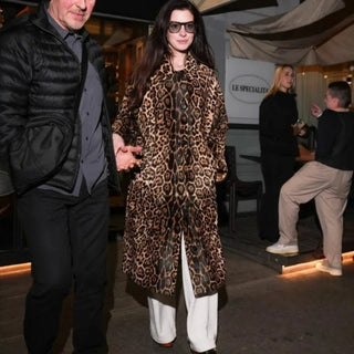 Anne Hathaway 2026 Leopard Coat