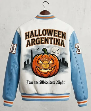Argentina Halloween Varsity White Jacket