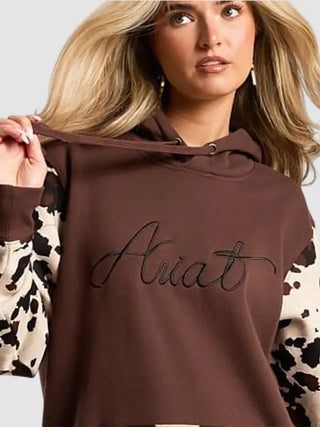 Ariat 2026 Cow Print Brown Hoodie
