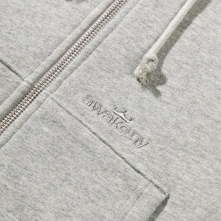 AwakeNy Plain Jane Zip Grey Hoodie