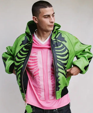 Awake NY Fall/Winter 2026 Skeleton Green Leather Jacket