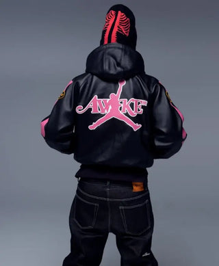 Awake NY x Jordan Leather Pink Jacket