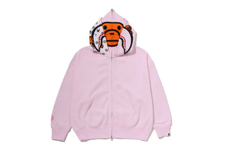 BAPE Milo Shark Oversized Double Zip Hoodie