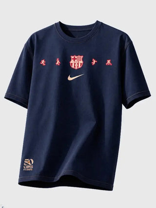 Barcelona FC 50 European Cups Navy  T-Shirt For Men & Women