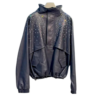 Bespoke Leather Anorak Diamond Jacket For Women