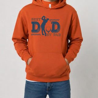 Best Dad By Par Golf Orange Hoodie
