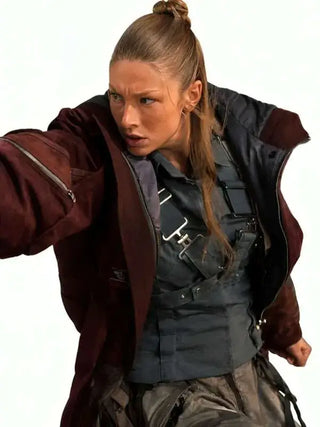 Blade Runner 2099 Hunter Schafer Burgundy Jacket For Men & Women