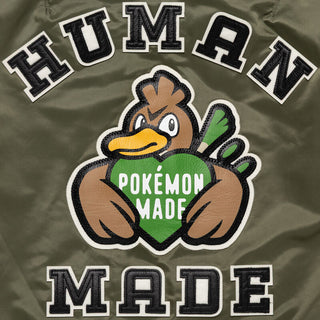 Bomber satin  Pokeymon humanmades x olive green jackets