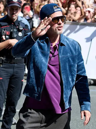 Brad Pitt San Sebastián Film Festival Suede Jacket