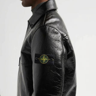 Carmelo Anthony 2026 Stone Island Black Leather Jacket