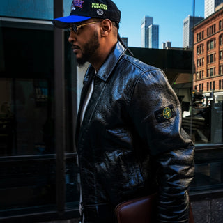 Carmelo Anthony Stone Island Leather Jacket