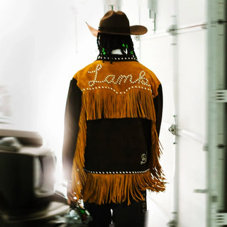  CeeDee Lamb Nike custom Suede Fringe Jacket