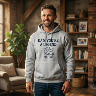 Dad You're A Legend Grey Hoodie
