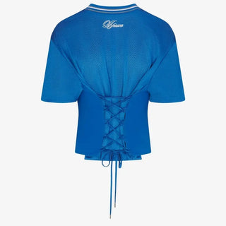 Detroit Lions Off Season Women's Lace-Back V-Neck T-Shirt - Blue
