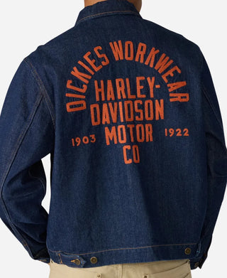 Dickies x Harley-Davidson Boxy Fit Embroidered Blue Denim Jacket