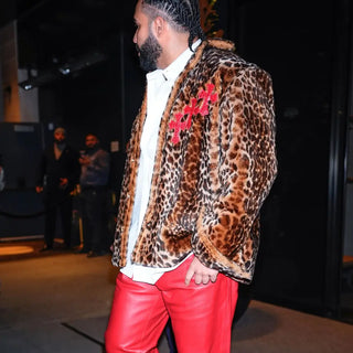 Drake Cheetah-Print Chrome Hearts Jacket