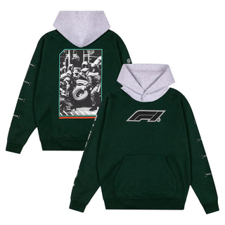 F1 All Hand Green Pullover Hoodie