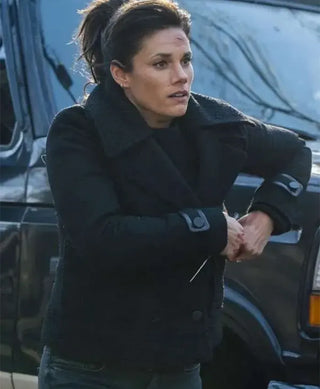 FBI S08 Maggie Bell Black Peacoat