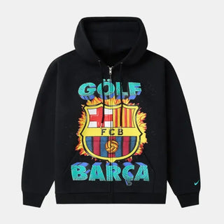 FC BARCELONA X SPOTIFY X GOLF WANG Black Full Zipper Hoodie
