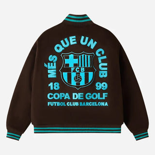 FC Barcelona Golf Wang Letterman Jacket back image