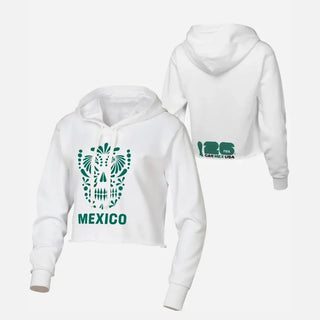 FIFA World Cup 2026 Mexico Crop White Hoodie