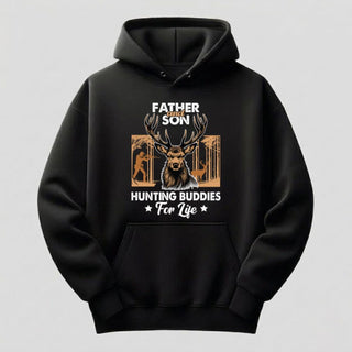 Father And Son Hunting  Black Buddies  Hoodie