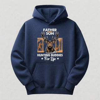 Father and Son Hunting Navy Buddies Pullover Hoodie