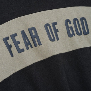 Fear Of God Cropped Relaxed Panelled Black Pullover Hoodie