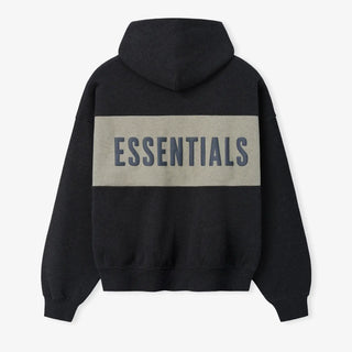 Fear Of God Cropped Relaxed Panelled Pullover Black Hoodie