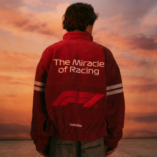 Formula 1 x NAHMIAS Racing Red Suede Jacket For Men & Women