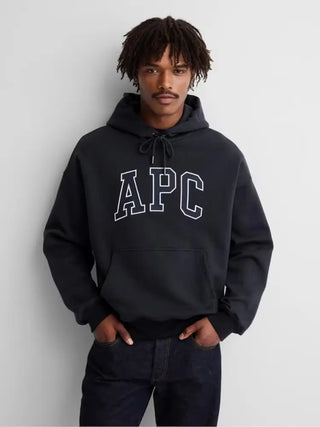 Gap x A.P.C. Black Extra Heavyweight Logo Hoodie