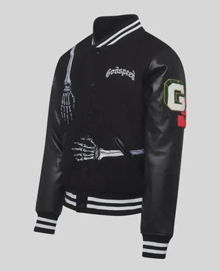 Godspeed Skeleton Black Varsity Jacket For Men & Women