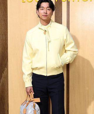 Gong Yoo Louis Vuitton SS27 Yellow  Zip Leather Jacket
