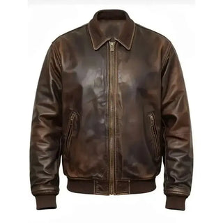 Halloween Brown Skull Leather Jacket