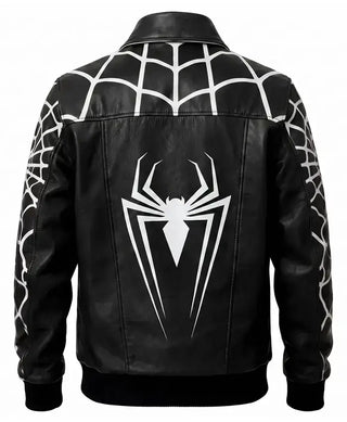 Halloween Spider-Man Cosplay Symbiote Leather Bomber Jacket