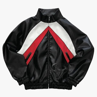 Houston Texans Kru Leather Track Jacket